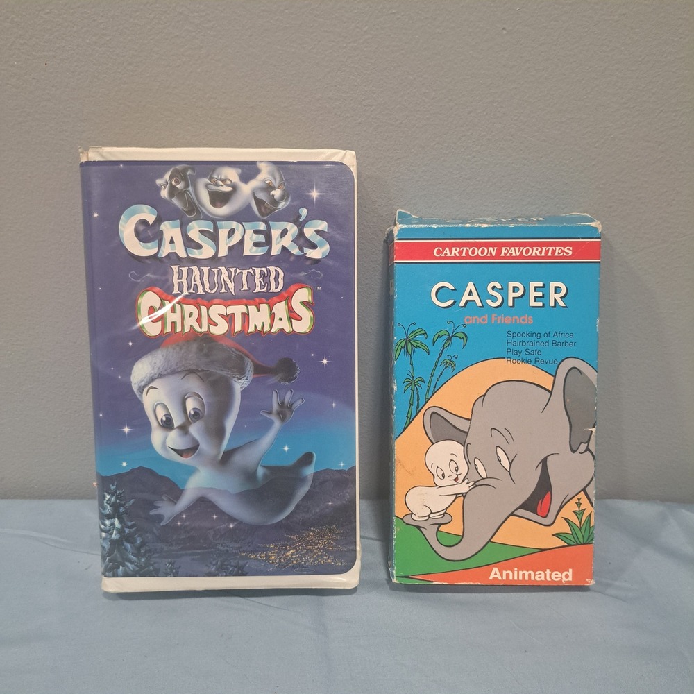 VTG Casper Haunted Christmas and Casper and Friends VHS Tape Lot Retro Media